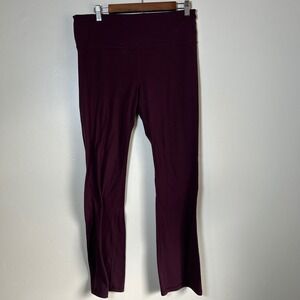Athleta Elation Straight Leg Pant Women XL Burgundy High Rise Yoga Activewear